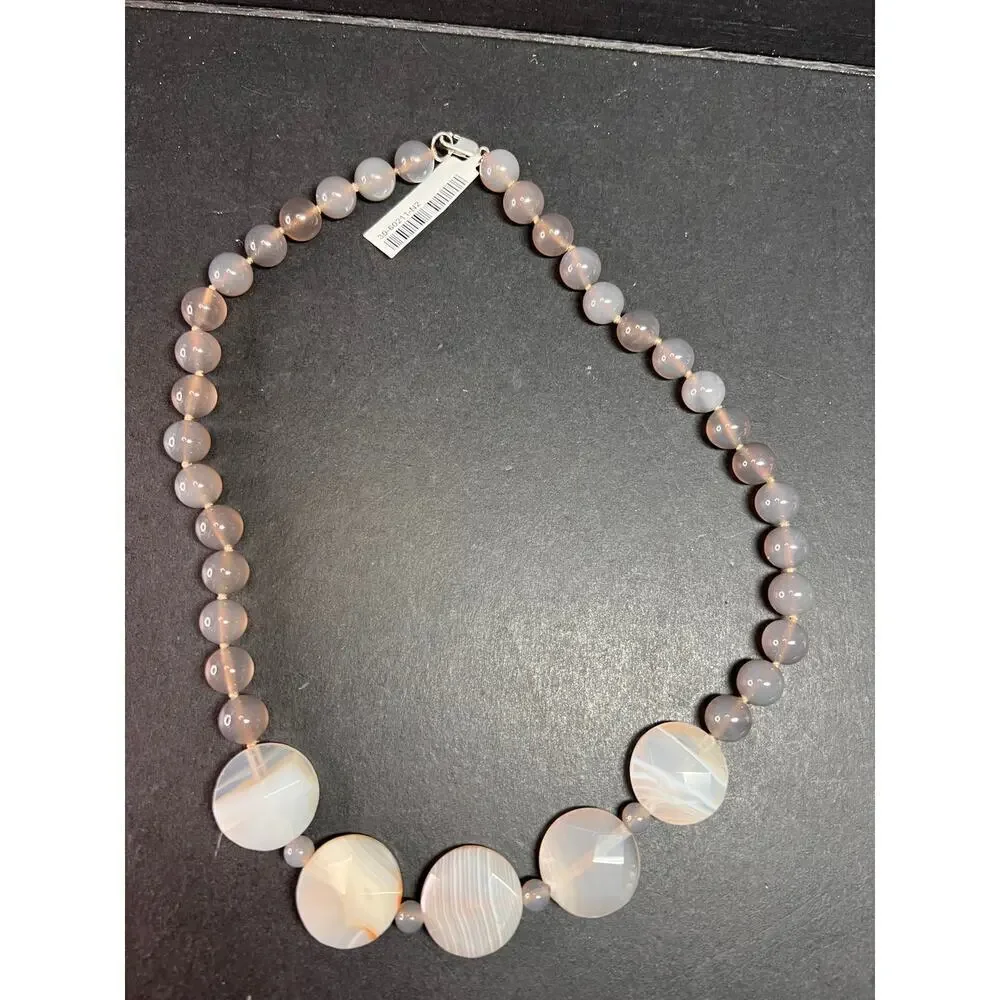 NEW Botswana agate necklace with sterling silver clasp